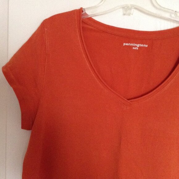 Penningtons Women's Short Sleeve V-Neck T-Shirt Tee Top Size XL - Picture 3 of 7